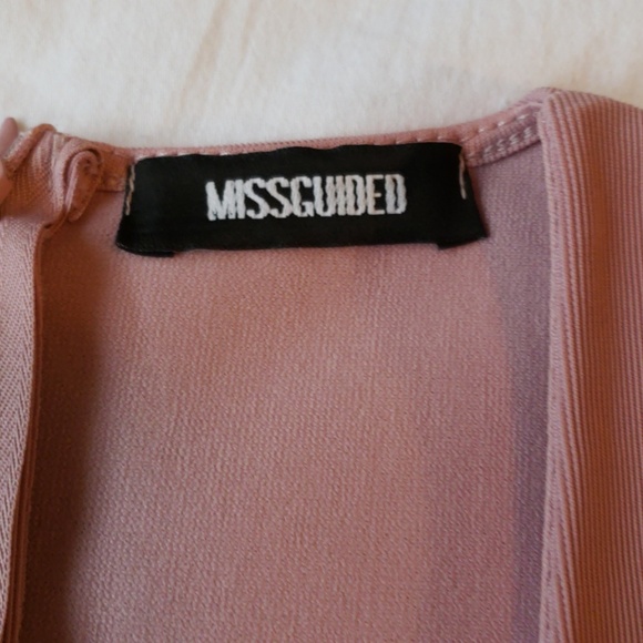 NWOT Plunge Front Split Midi Dress in Pink - Picture 5 of 6